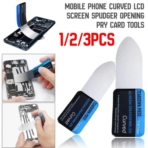 1/2/3Pcs Mobile Phone Curved LCD Screen Spudger Opening Pry Card Tools Stainless Steel Thin Flexible Mobile Phone Repair Tools Qme