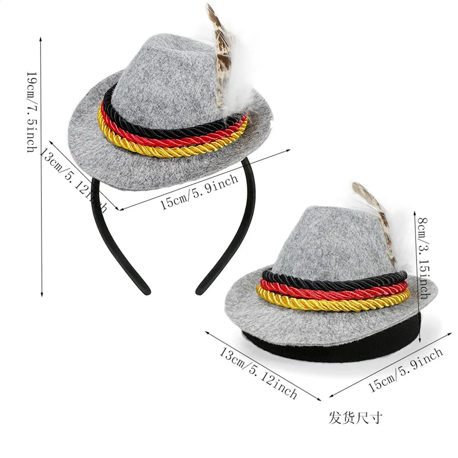 Oktoberfest Headband Beer Festival Head Felt Retro Decoration Qme