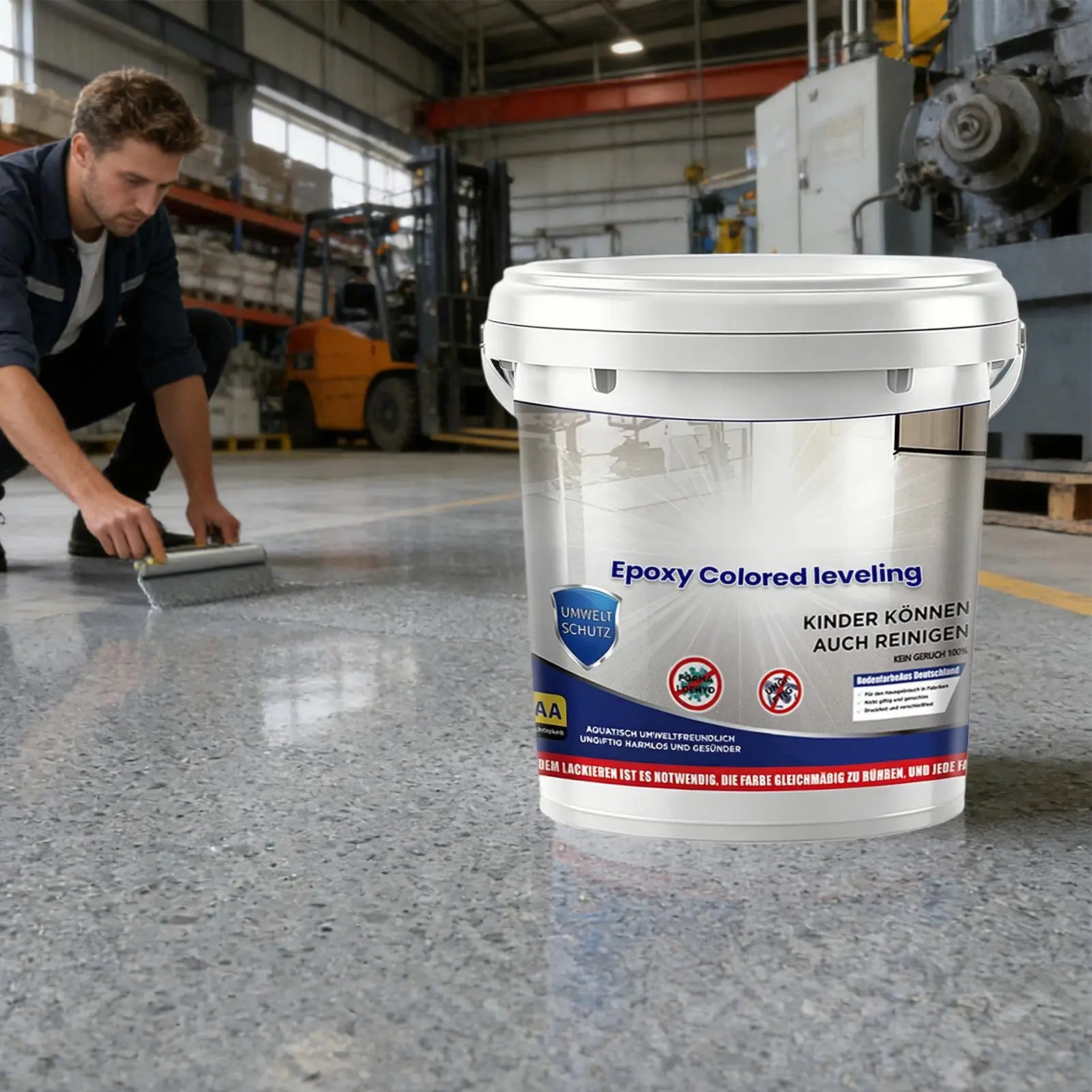 500ml Garage Floor Paint Quick Drying High-Gloss Self-Leveling Coating Epoxy Colored Sand Floor Paint For Indoor Outdoor Garage Qme