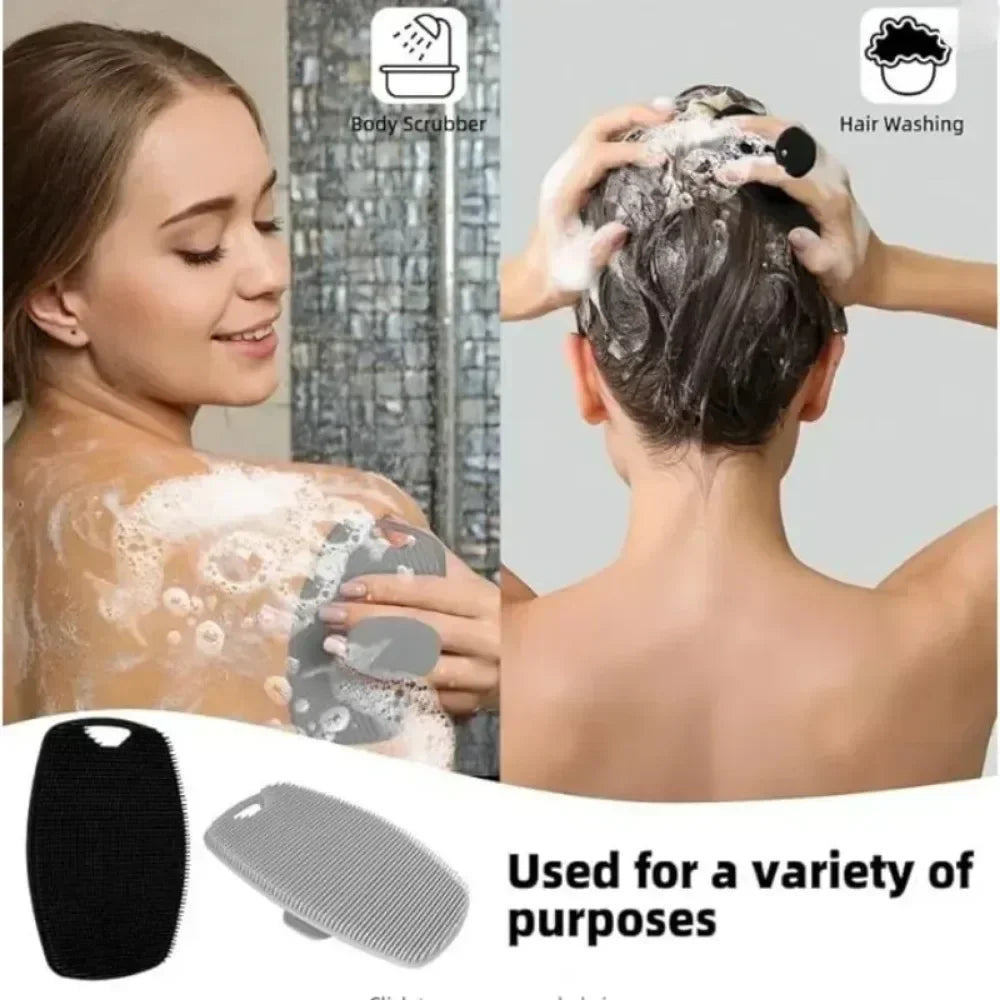Silicone Body Scrubber Exfoliating Bath Brush Handheld Shower Qme
