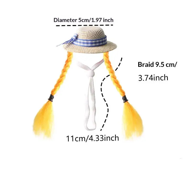 Golden Bear Parrot Double Ponytail Braid Wig Hat Multi-color Fashion Qme A3