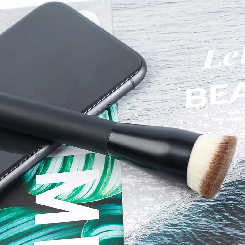Flat Foundation Makeup Brushes Angled Synthetic Hair Face Contour Qme