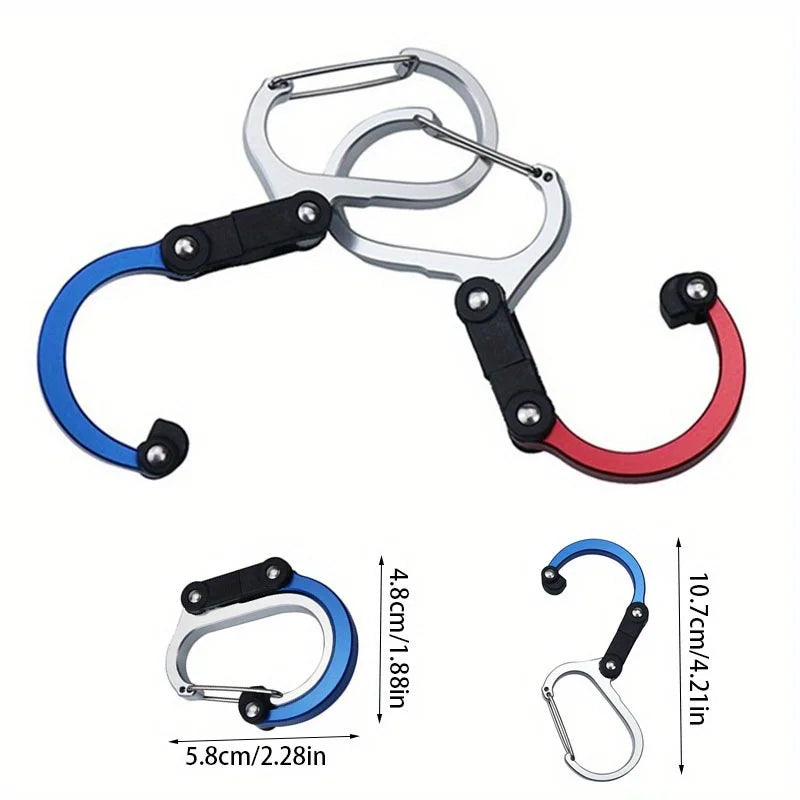 Hybrid Gear Clip Carabiner Rotating Hook Clip Non-Locking Strong Clips For Camping Fishing Hiking Travel Backpack Out Qme