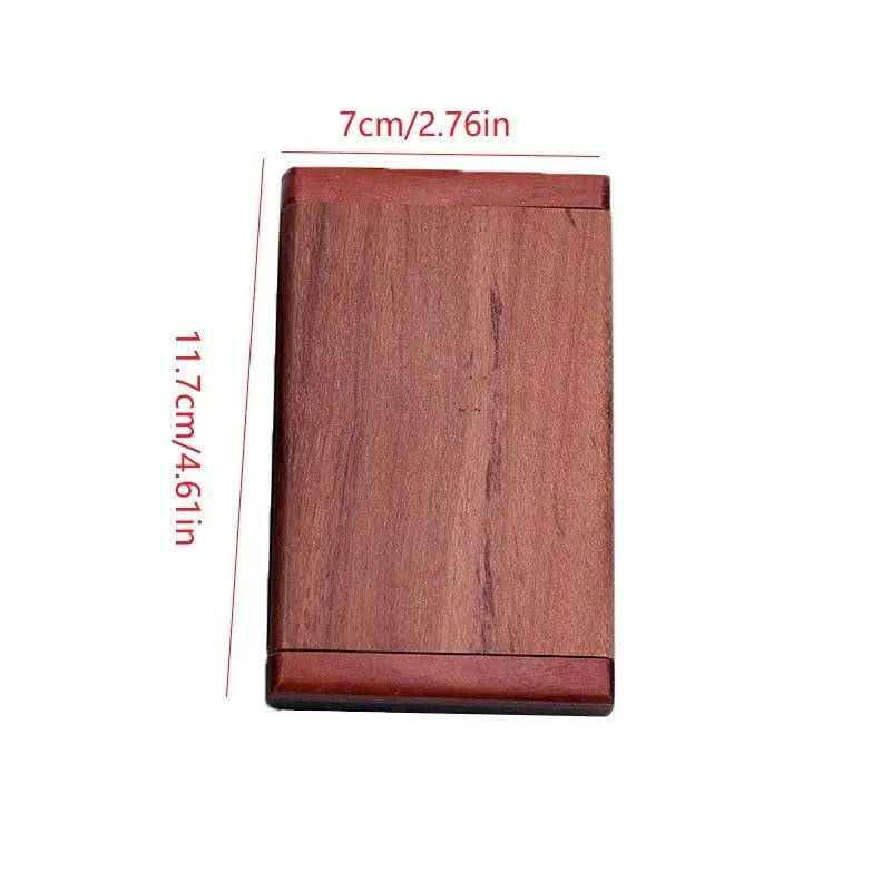 2-in-1 Wooden Comb Mirror Compact Red Sandalwood Folding Travel Home Qme