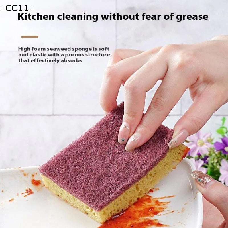 Kitchen Stain Removal Sponge Clean Cotton Dishwashing Wipes Bathroom Qme