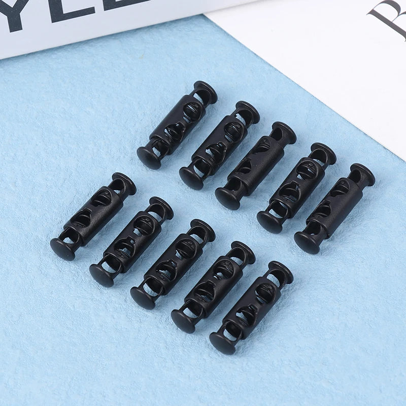 10Pcs Metal Double Hole Head Spring Buckle Cord Lock Elastic Adjustment Buckles Tightening Fasteners Locks Sewing Tools Qme