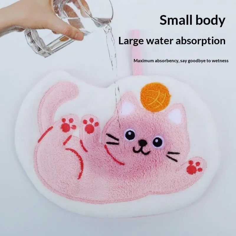 Soft Quick Drying Kitchen Bathroom Household Cartoon Cats Dog Hand Qme