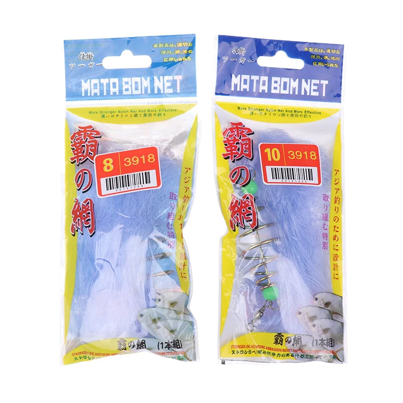 Lots Durable Fish Bait Net Nylon Folding Fishing Spring Luminous Qme