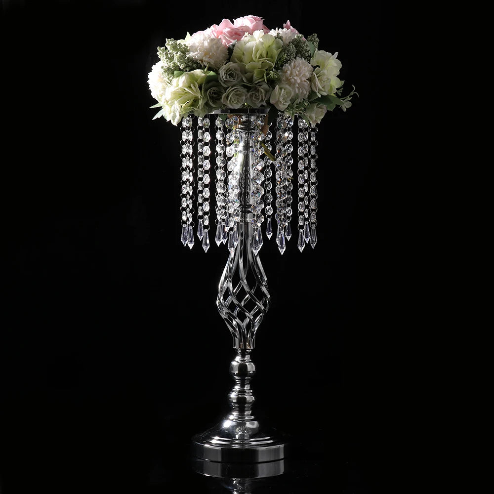 Candle Holder 52cm Height Electroplated Wedding Aisle Road Lead Props for Western Restaurant T-Stage Banquet Decoration Qme SILVER