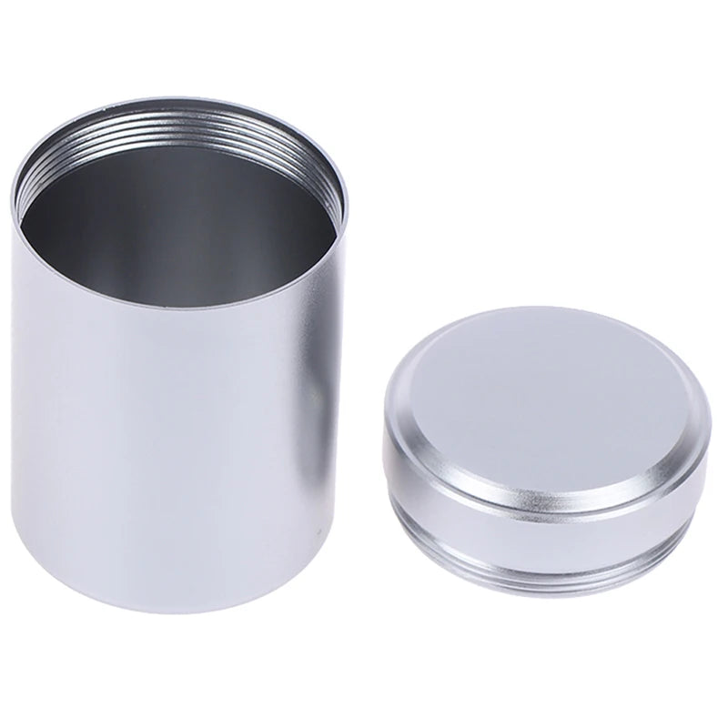 1x Silver Airtight Proof Container Alumainum Herb Stash Metal Sealed Qme