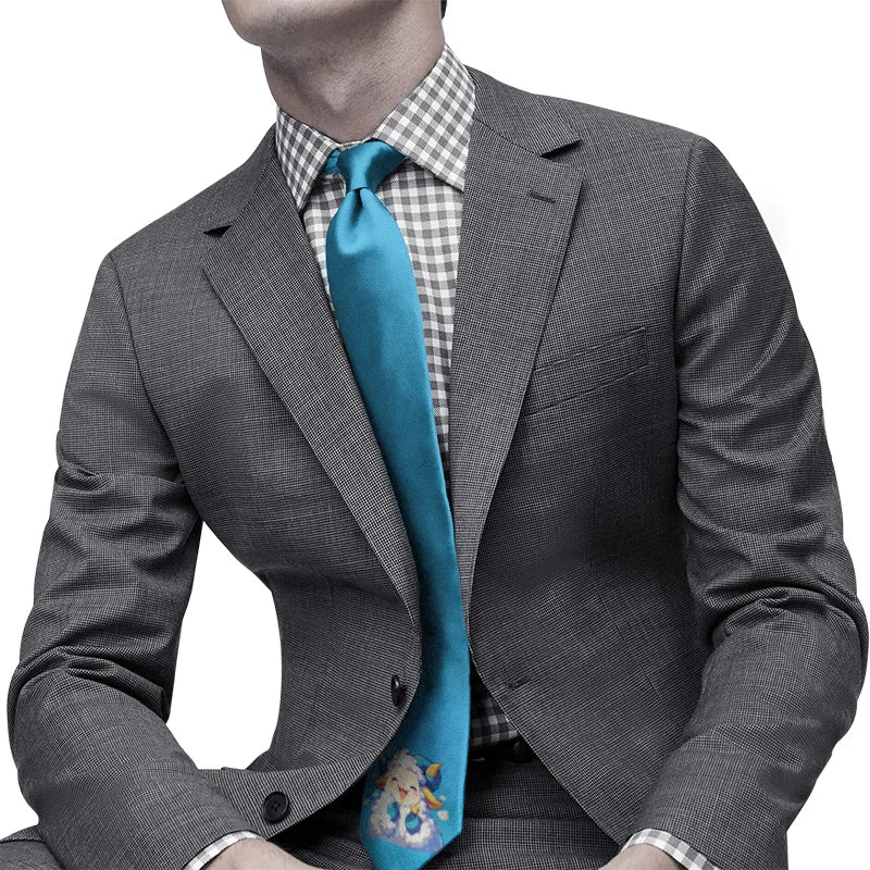 Funny Cartoon Little Sheep Printed Tie Fashion Design Men's Unisex Qme