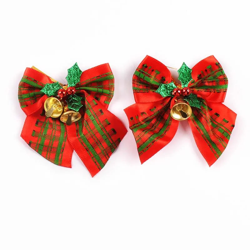 85-36mm Bow Shape Christmas Style Appliques For Clothing Hat Home Decorative Accessories Personalized Holiday Supplies cp3829 Qme 5pcs 85x78mm