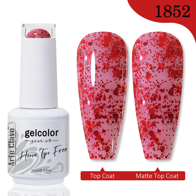 Arte Clavo Crystal Crushed Diamond Pink Blue Gel Nail Polish 2026
