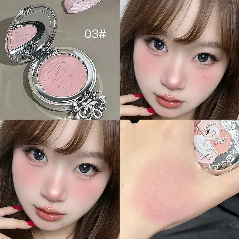 NICEKEY Pink Ballet Single Color Blush Powder Lasting Matte Monochrome Blush Whitening Delicate Blush Palette Contouring Shadow Qme 03