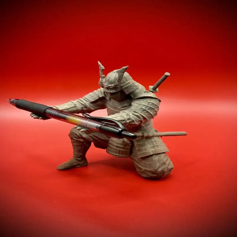 Samurai Pen Holder Japanese Warrior Pencil Rack 3D Printed Stationery Qme