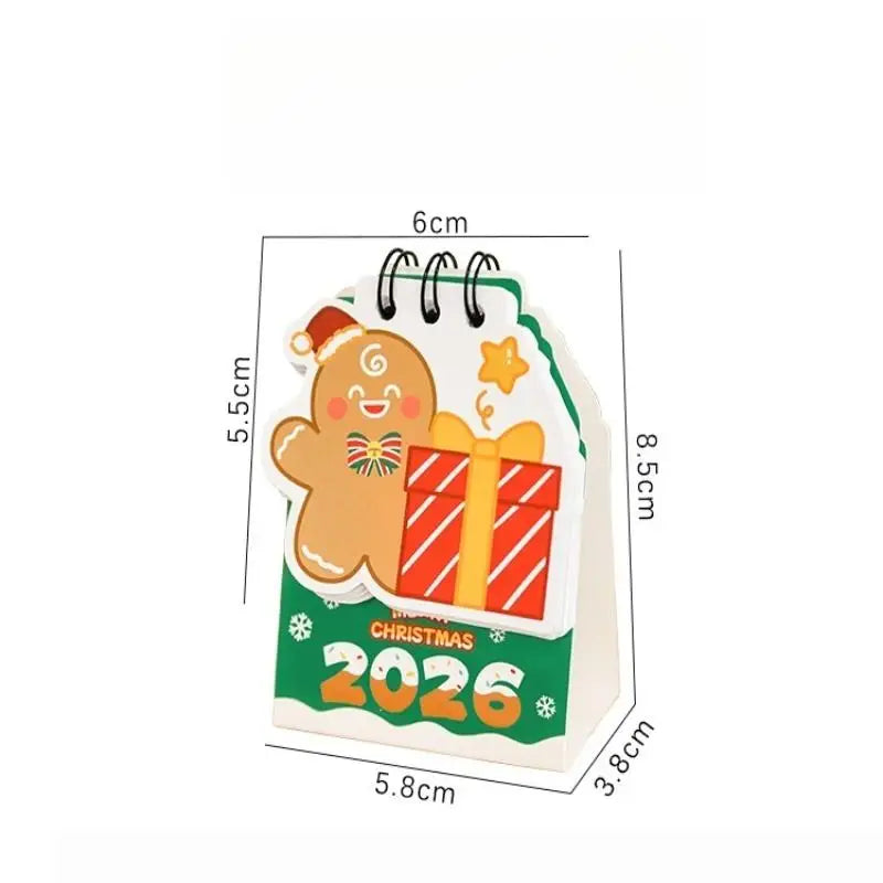 2026 Christmas Desk Calendar Mini Cartoon Cute Patterns Table Qme