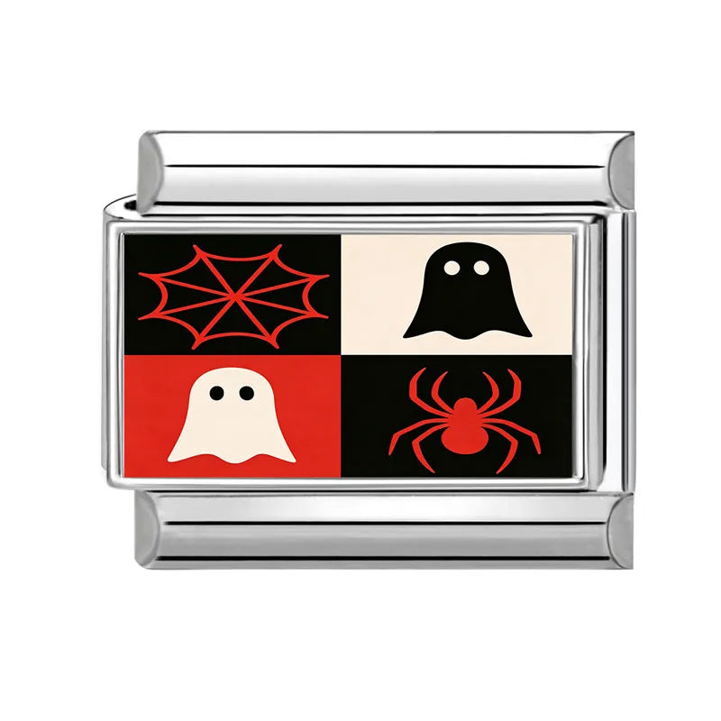 2026 Women Men Colored Star Ghost Cats Halloween Charms Italian Links Fit 9mm Bracelet Stainless Steel DIY Making Jewelry Gift Qme S 31