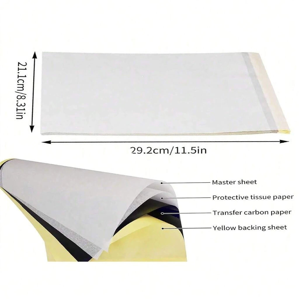200 100 50 10 Tattoo Transfer Paper A4 Template 4-layer Consumables Qme
