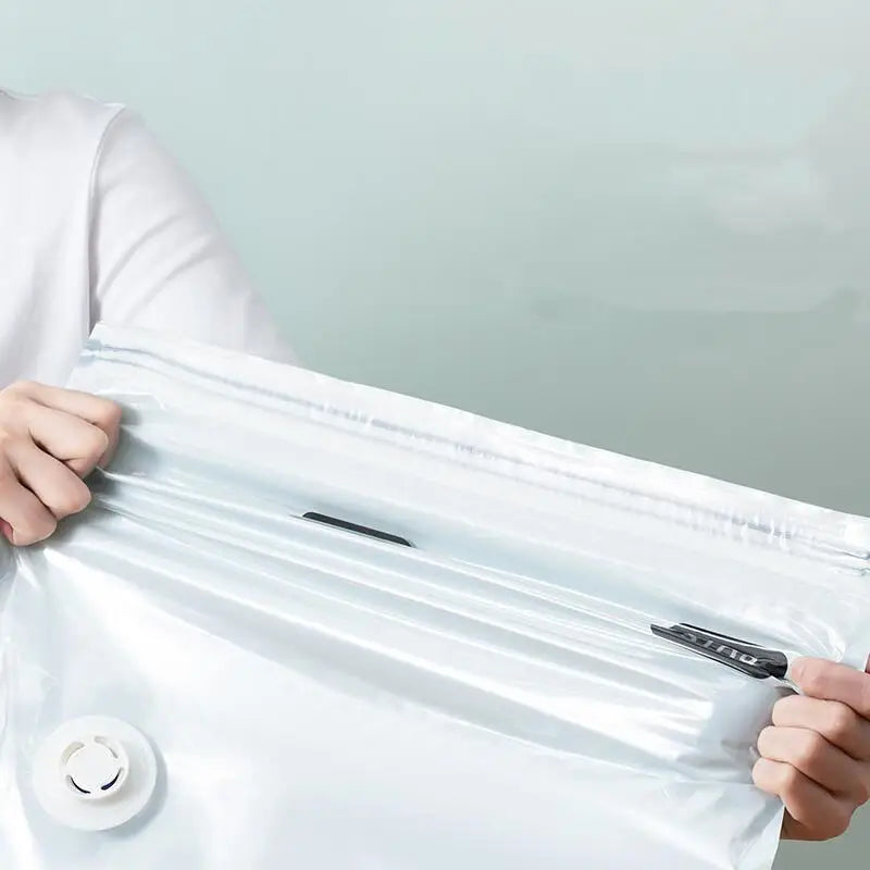 Extra Large No-Pump Vacuum Storage Compression Bags, Practical Space Saver to Store Clothes, Blankets and Bedroom Bedding Neatly Qme