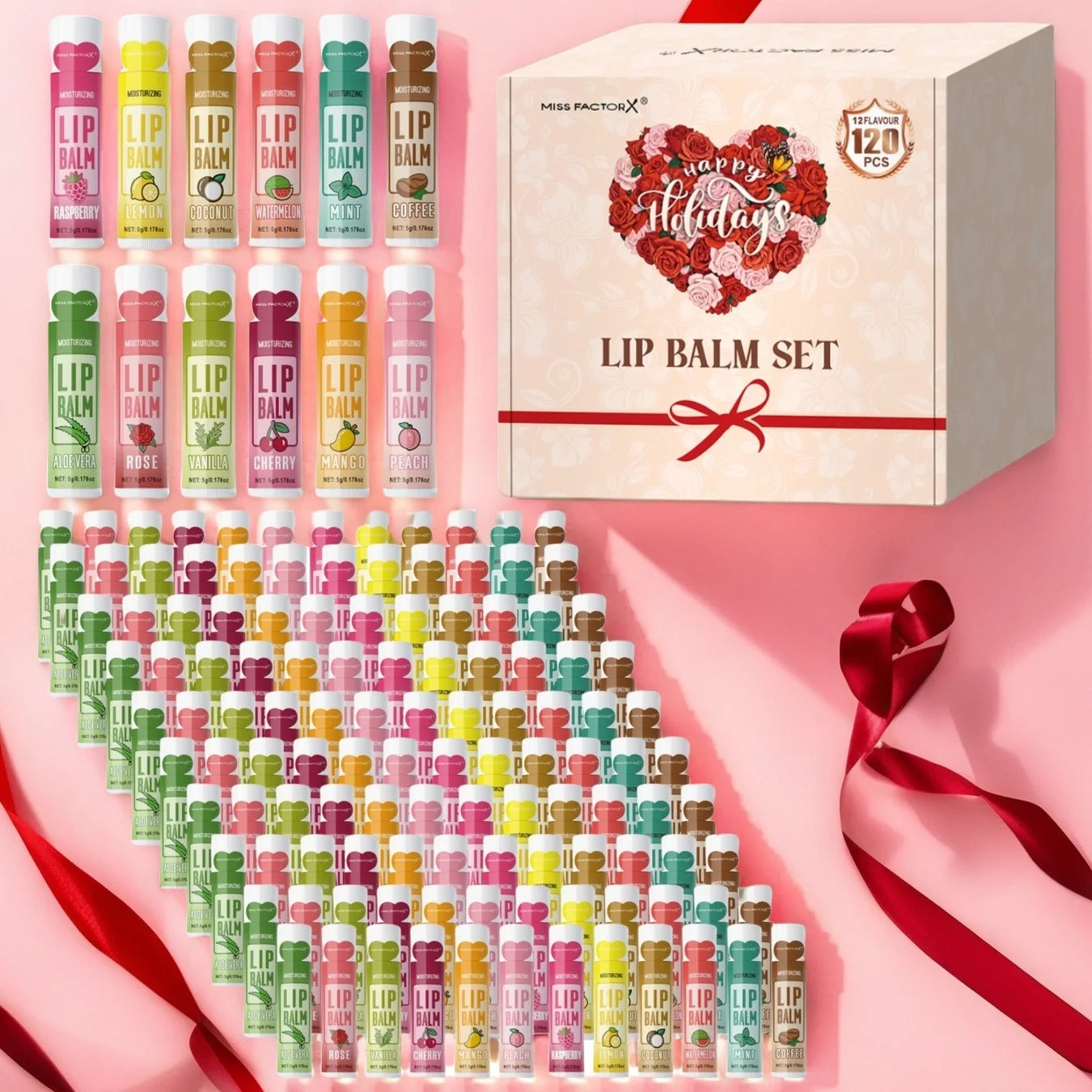120pcs holiday gift box lipstick set moisturizing moisturizing and shiny Valentine's Day gift, luxury gift for women, and gift f Qme