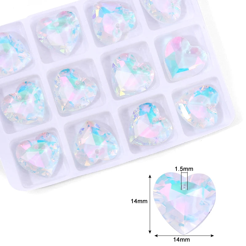Cute Crystal Pendants With Multiple Shapes AB Color Glass Charms Beads Used For Making Necklaces Bracelets DIY Jewelry Making Qme 11-12pcs