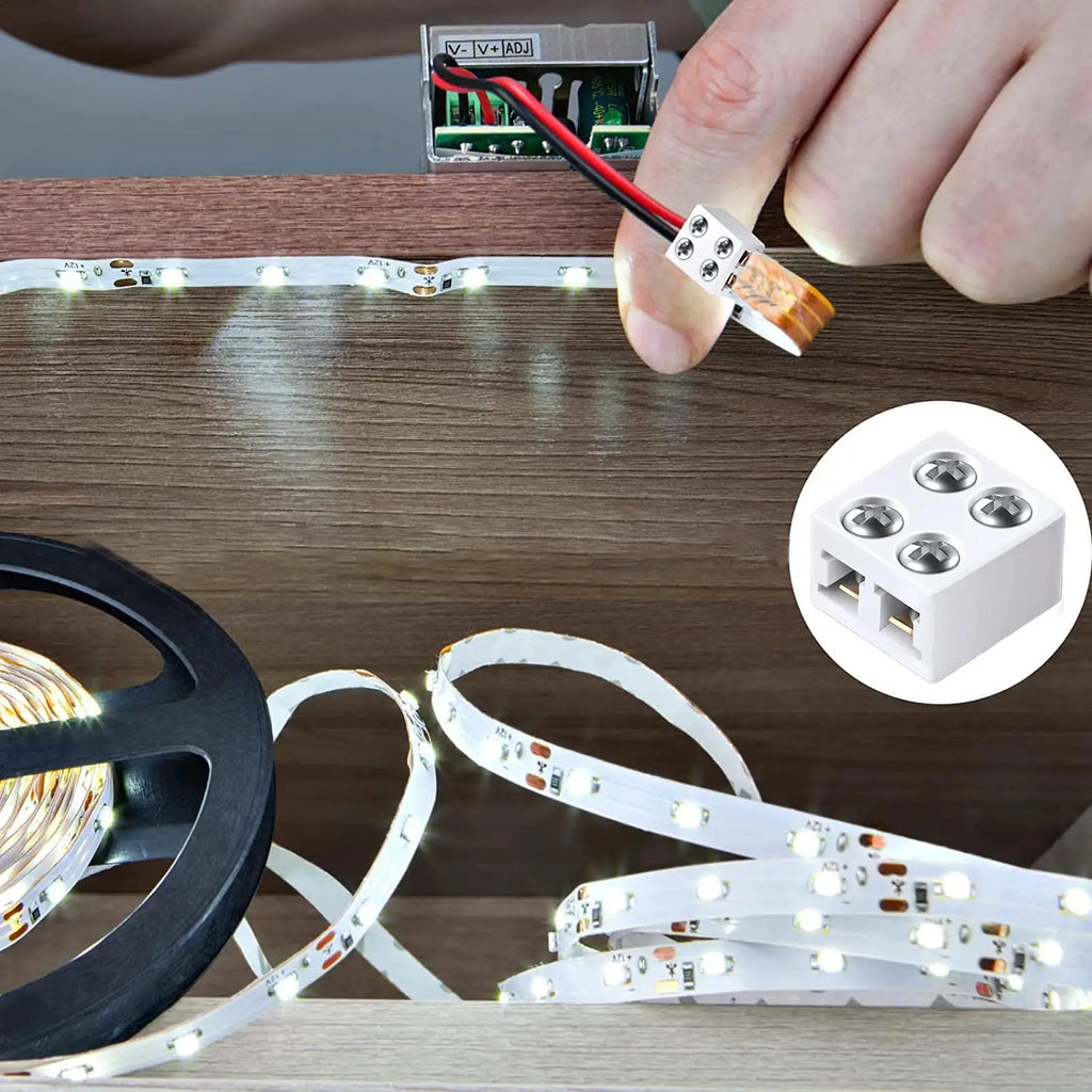 LED Strip Connectors 2Pin 5V 12V 24V Versatile Light Solderless Qme