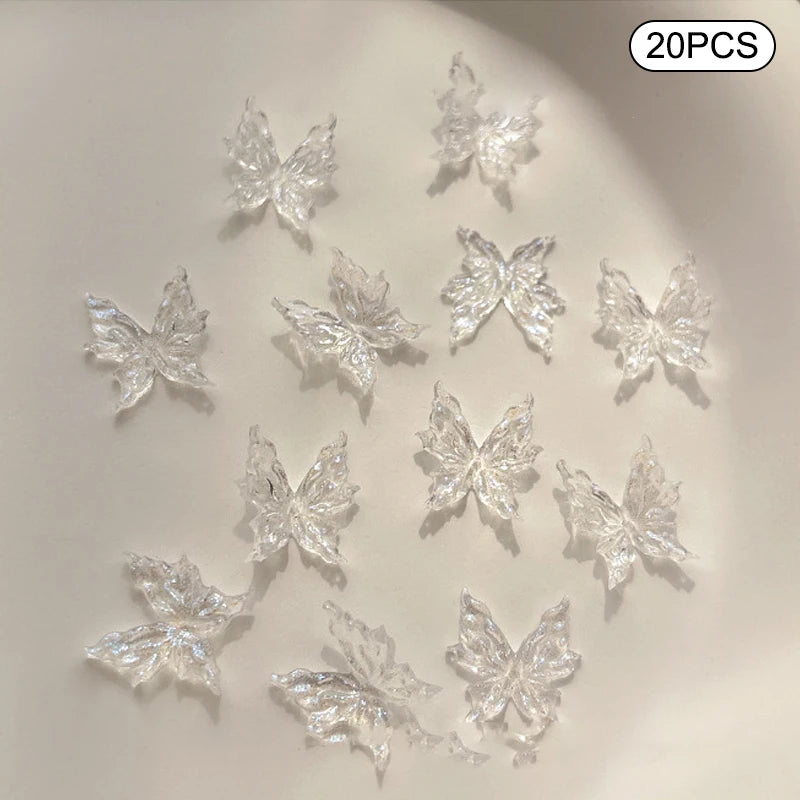 3D Gradient Butterfly Nail Accessory Resin Drill Decoration Wearing Qme Clear