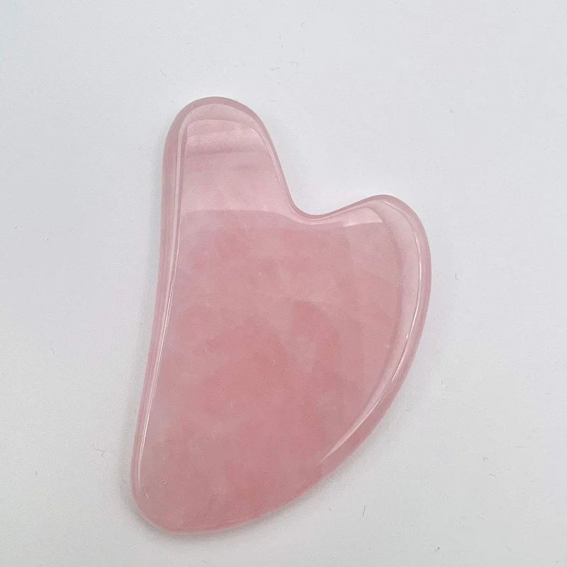 Heart Guasha Stone Face Rose Natural Jade Massage Tool Chin Nose Qme