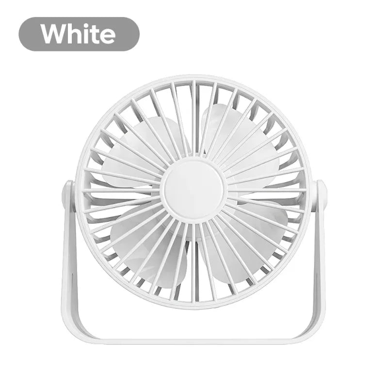Multi-Scenario Use Mini Portable Fan USB Rechargeable Super Quiet Small Desk Fan for Bedroom Dorm Outdoor Trip Qme white