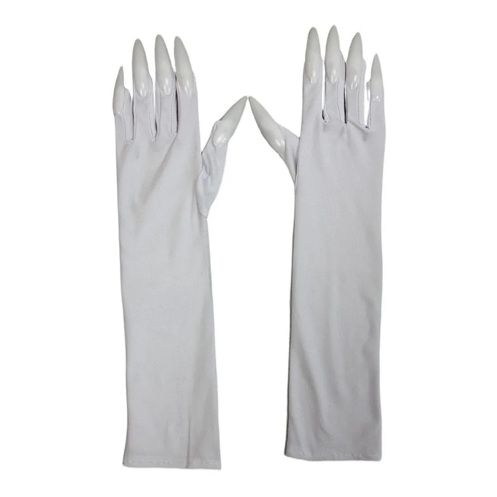 Fancy Props Halloween Cosplay Gloves Solid Long Nails Witch Costume Qme White