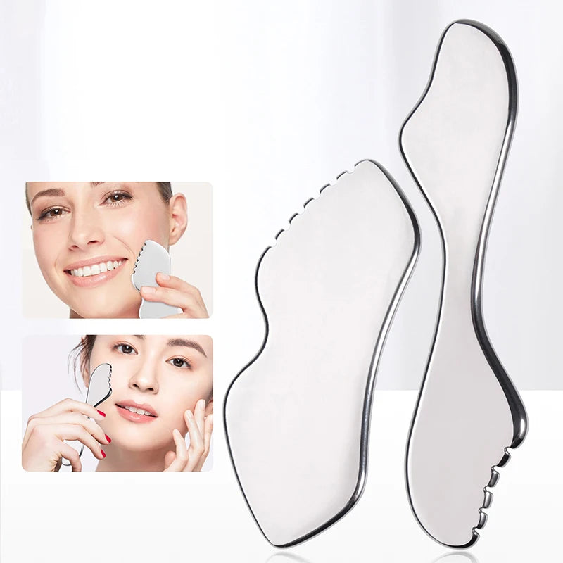 Stainless Steel Gua Sha Board Scraping Body Massager Reduce Head Neck Qme