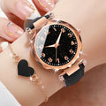 Leisure frosted digital belt women's watch starry night light girl's watch plastic case quartz watch Qme black