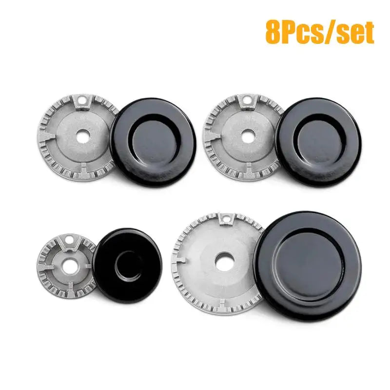 Durable Gas Stove Burner Caps Uniform Flame Even Holes Perfect Home Qme 8Pcs