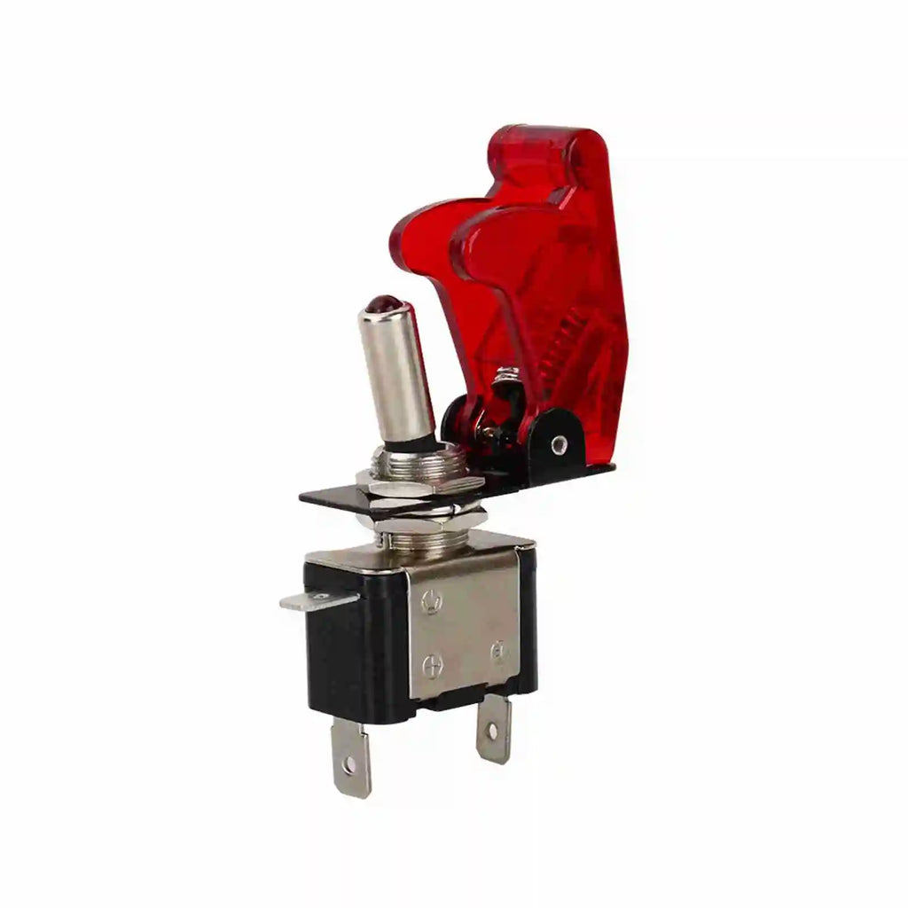 12V 20A Car SPST Dome Fog Light Rocker Toggle ON/OFF SPST LED Red Cover LED Light On/Off LED Light Toggle Qme