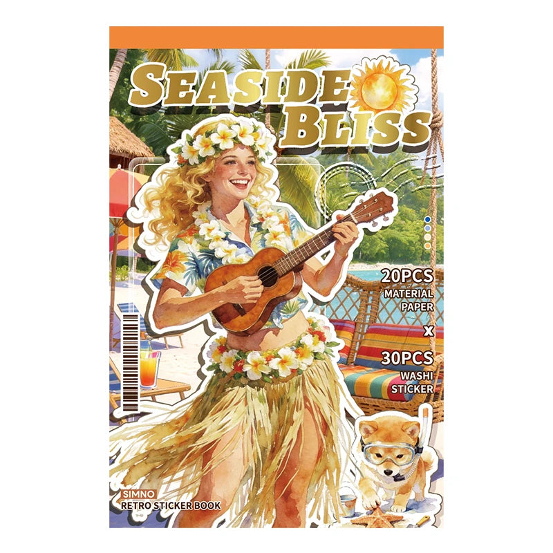 20/50 Pcs Large Size Beach Series Die Cut Stickers for Scrapbook Diary Japanese Stationery Supplies Handmade Decorative Qme