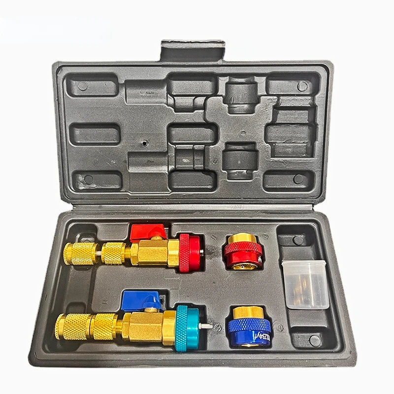 1 Set Car Air Conditioning Valve Quick Core Remover Installer Low/High Pressure Refrigerant Adapter Valve Core Remover Tool Qme Default Title
