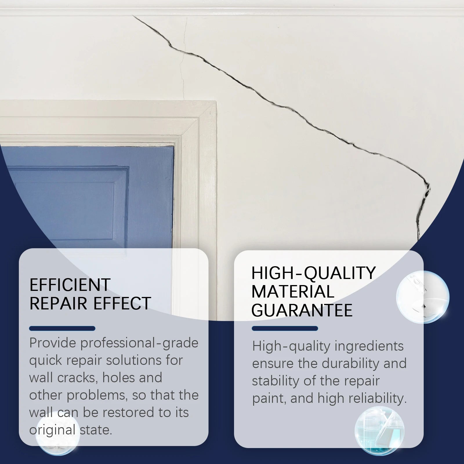 Household Wall Repair Paste Kit - Cracking Hole Peeling Nail Hole Wall Paint Solution for Home Wall Maintenance Qme