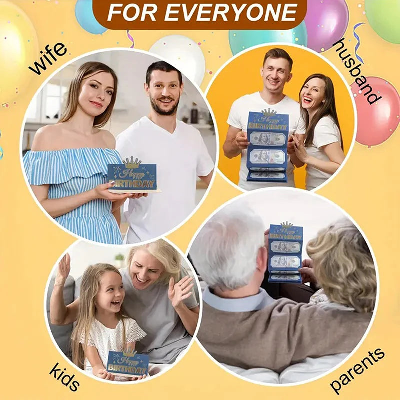 Birthday Cash Envelopes Money Card Folding Holder Greeting Envelop Qme