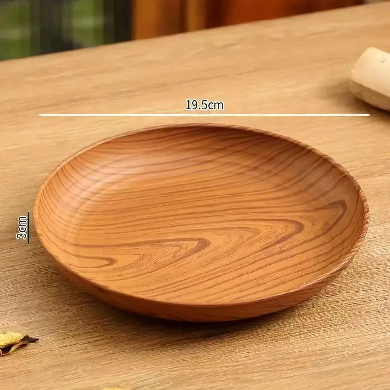Japanese Style Tea Tray PP Plastic Wood Grain Serving Tray For Home Hotel Restaurant Multipurpose Cup Plate Wooden Spoon Qme A1