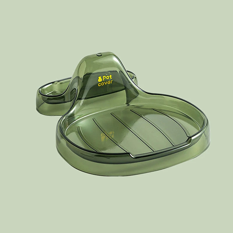 Household Pot Lid Holder Drip Tray Sitting Kitchen No Drilling Qme Green