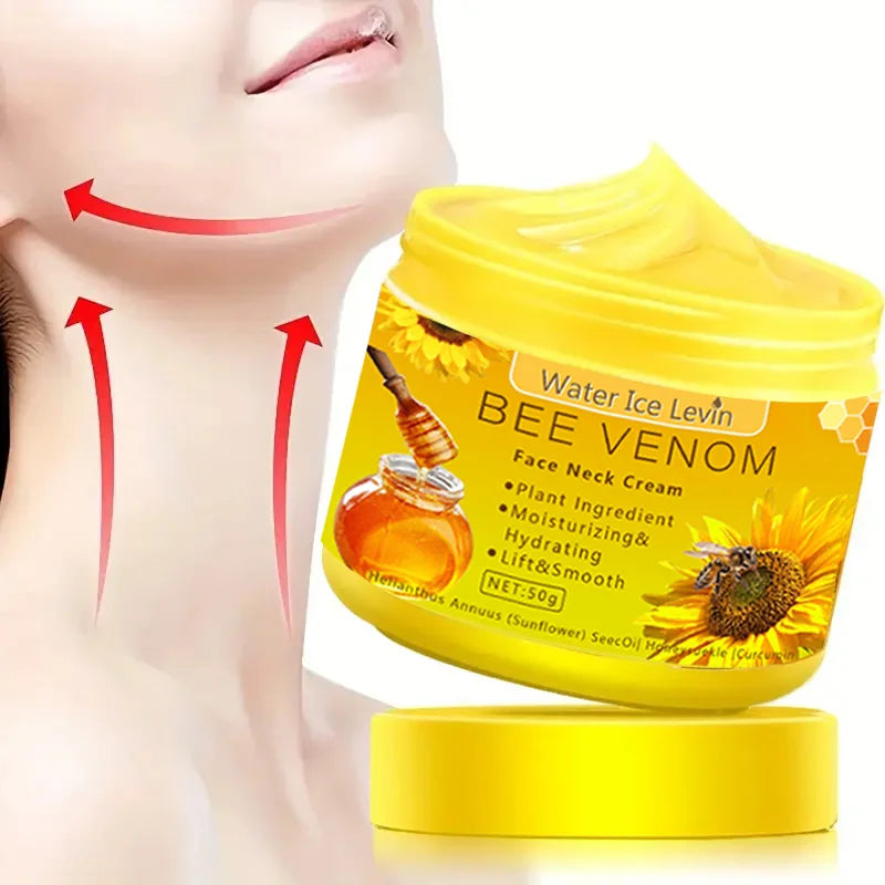 Bee venom Neck cream Moisturizing Sagging Improvement Reduce Fine Lines Damaged Skin Repair Facial Cream Nourishing Skin Care Qme