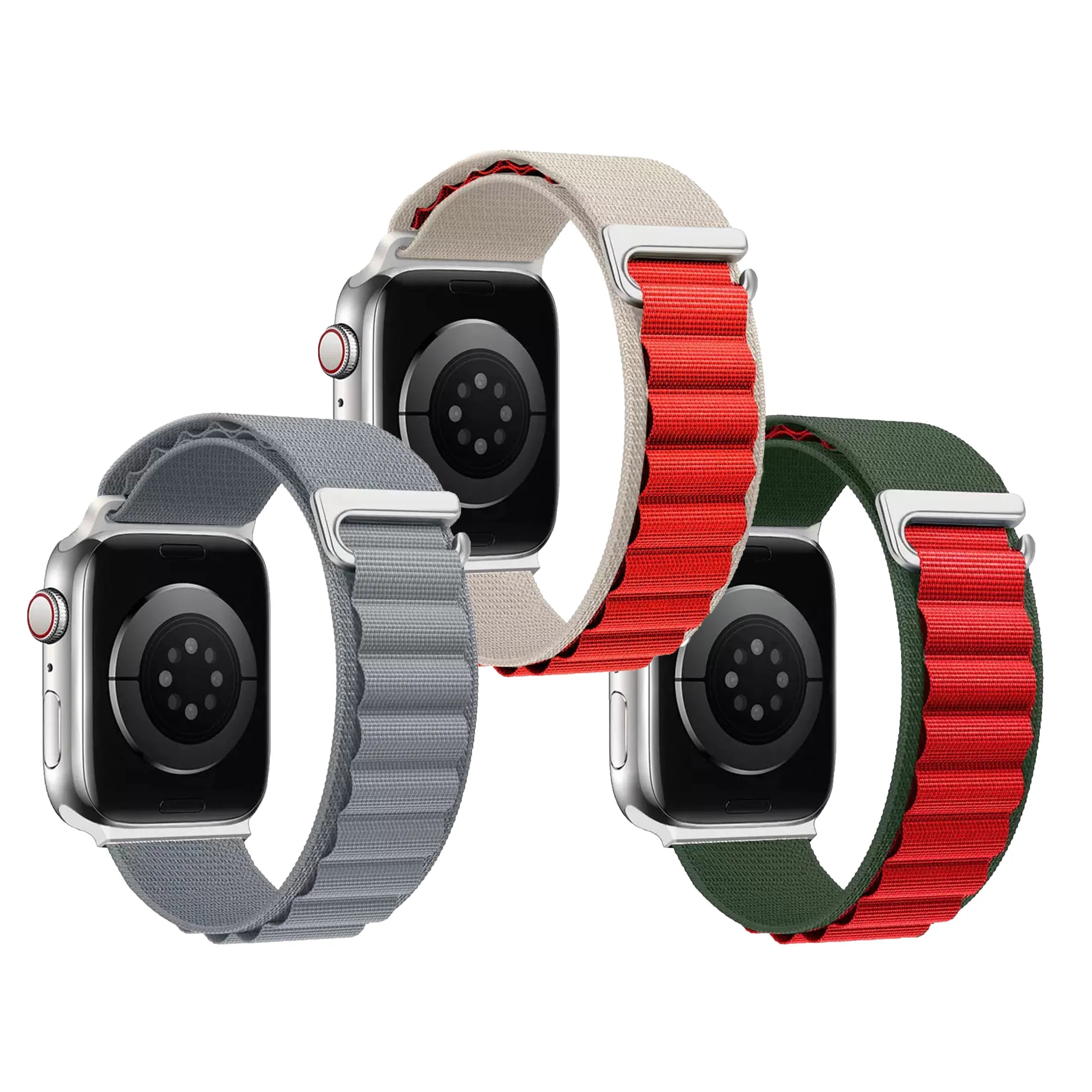 Nylon Watch Strap For Apple Watch 42 44 45 49MM Mountaineering Style Metal Adjustable Buckle Wristband Qme Orange