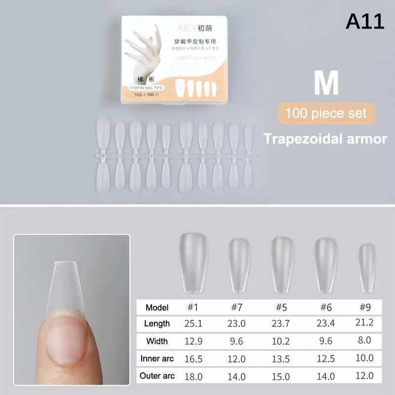 Box Matte Medium Short Press Nails Matt Soft Gel Fake No Polishing