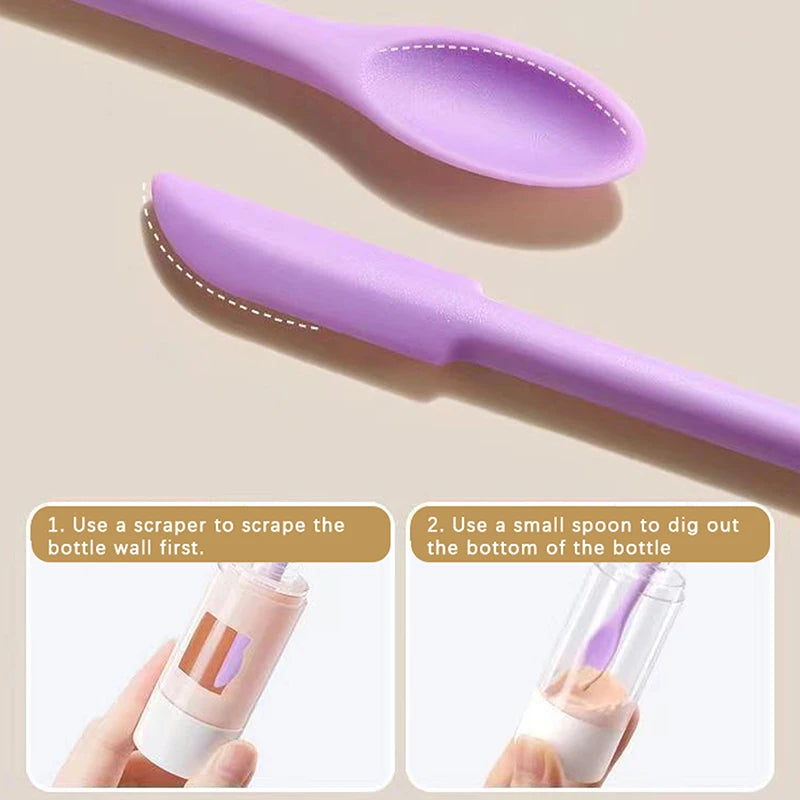 2-in-1 Silicone Scoop Scraper Double-headed Tool Cosmetic Liquids Qme