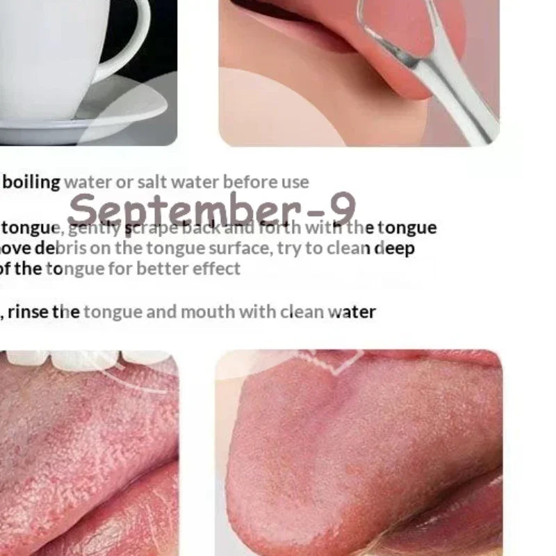 Stainless Steel Tongue Scraper Reusable Metal Cleaner Oral Hygiene Qme