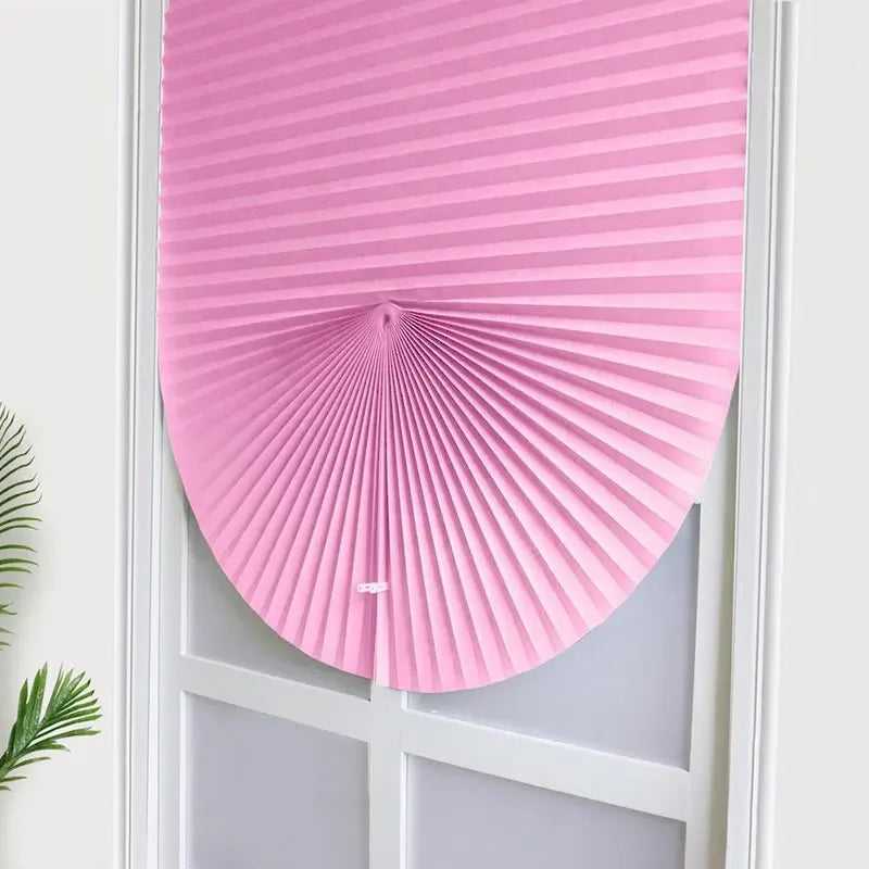 1Pc Shades Self-adhesive Half Windows Nonwoven Folding Curtain Bathroom Balcony Living Room Balcony Curtains Pleated Blinds Qme
