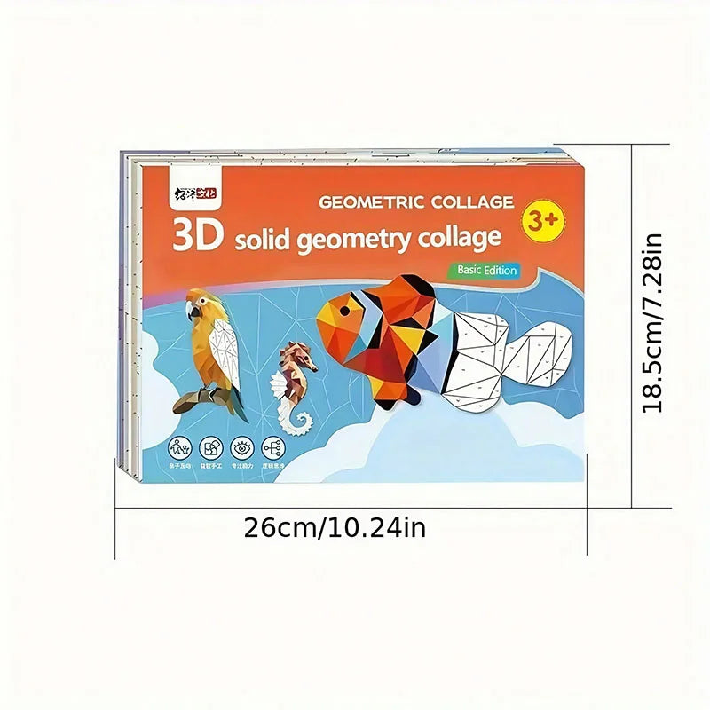 3D Animal Jigsaw Puzzle Stickers DIY Handmade Creative Collage Art Set With Self-Adhesive Paper Back To School Gifts Educational Qme