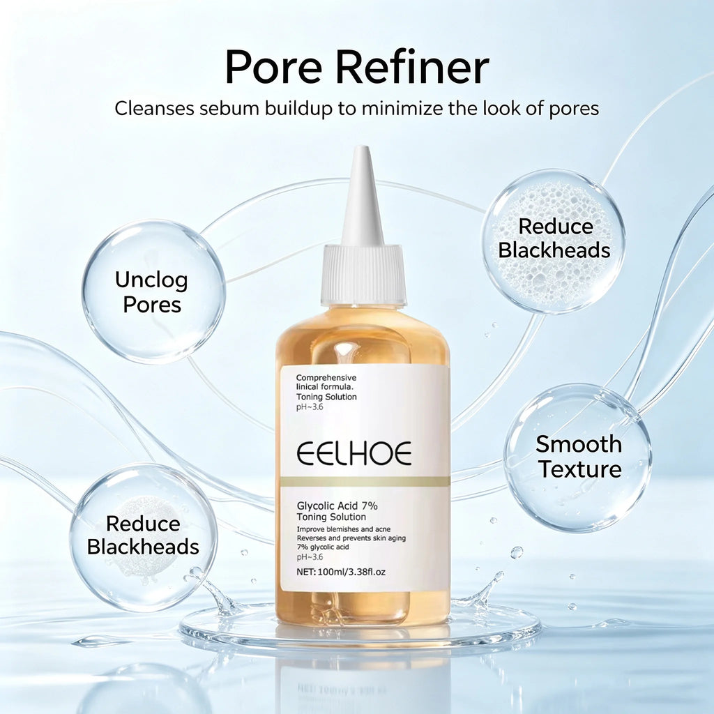 Glycolic Acid 7% Exfoliating Toner Brightening Smoothing Daily Toner Even-Looking Skin Tone Daily Skincare Moisturize Skin Qme