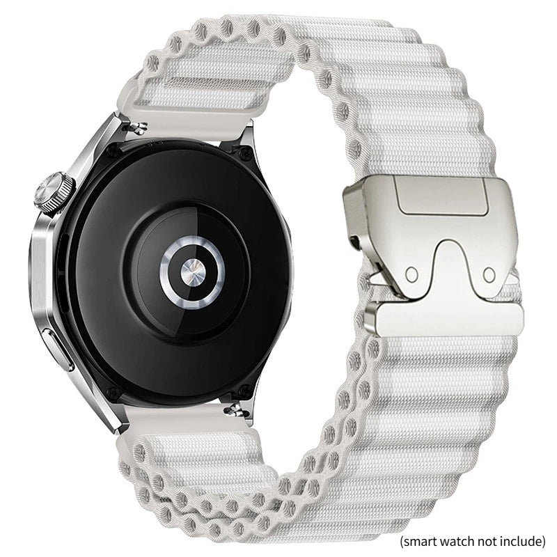 QuickFit 20mm 22mm 26mm Woven Nylon Band For Garmin Fenix 8 47mm 51mm 7 7X 6 6X 5 5X Plus/Enduro 3/Epix Pro Gen 2 Strap Bracelet Qme White Silver 20mm