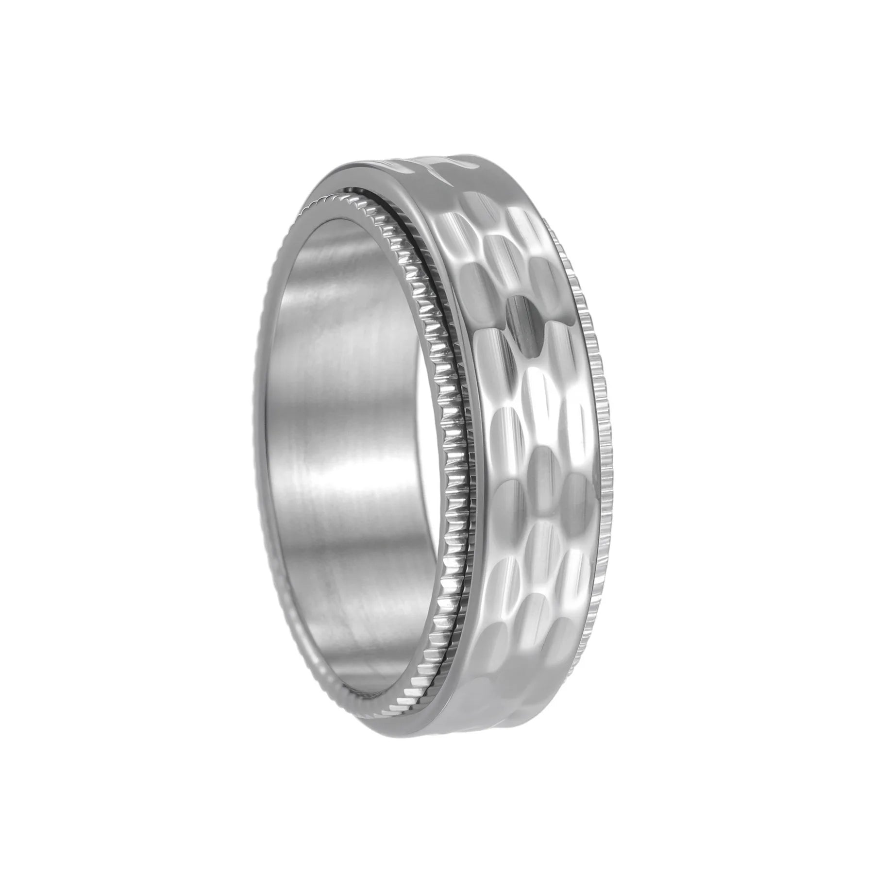Hip Hop Anti Stress Anxiety Fidget Spinner Couple Rings For Lovers Rotating Stainless Steel Wedding Band Knuckle Ring Jewelry Qme 2 12